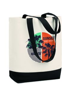 GiftRetail MO9816 - KLEUREN BAG Canvas beach bag 280gr/m2 Black