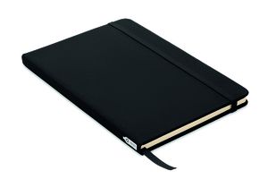 GiftRetail MO9966 - NOTE RPET A5 RPET notebook 80 lined Black