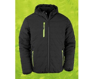 Result RS240X - Trendy recycled quilted winter jacket Black/Lime