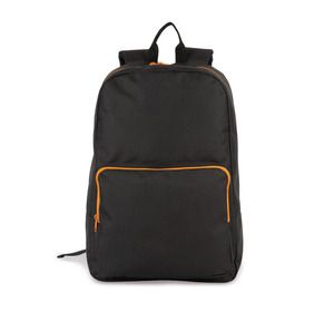 Kimood KI0181 - Backpack with contrasting zip fastenings Black / Orange
