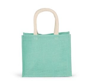 Kimood KI0273 - Jute canvas tote bag - medium model Ice Mint