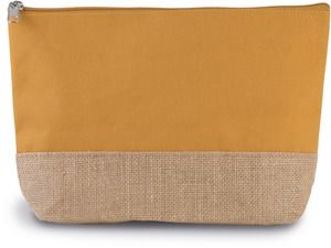 Kimood KI0276 - CANVAS & JUTE POUCH Cumin Yellow / Natural