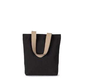 Kimood KI5202 - Recycled flat-bottomed shopping bag Black Night / Hemp