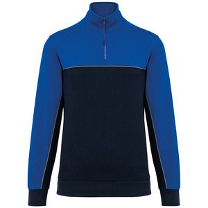 WK. Designed To Work WK404 - Unisex zipped neck eco-friendly sweatshirt Navy / Royal Blue