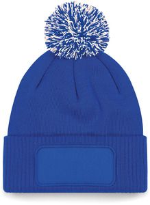 Beechfield B443 - Snowstar® Patch Beanie Bright Royal/ Off White