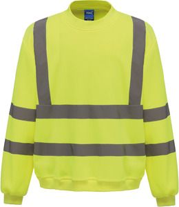 Yoko YHVJ510 - Hi-Vis crew neck Sweatshirt Hi Vis Yellow