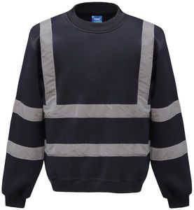 Yoko YHVJ510 - Hi-Vis crew neck Sweatshirt Navy