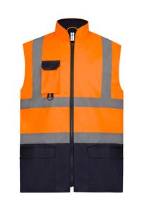 Yoko YHV005 - Hi-vis padded bodywarmer Hi Vis Orange/Navy