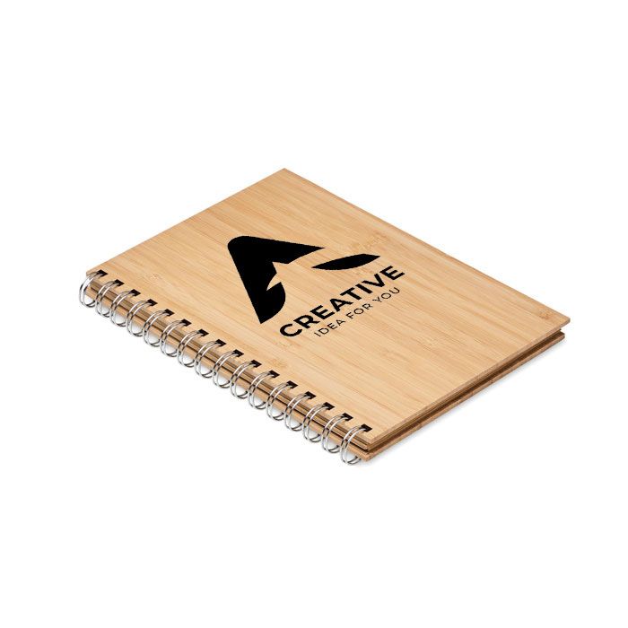 GiftRetail MO6790 - BRAM A5 ring bound Bamboo notebook