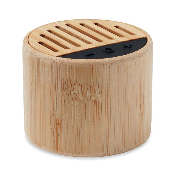 GiftRetail MO6818 - ROUND LUX Round bamboo wireless speaker