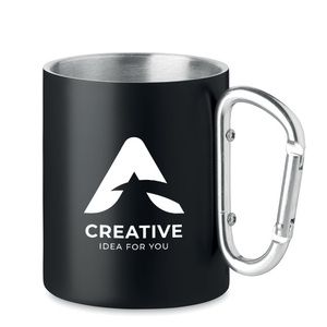 GiftRetail MO6873 - TRUMBA Double wall metal mug 300 ml Black