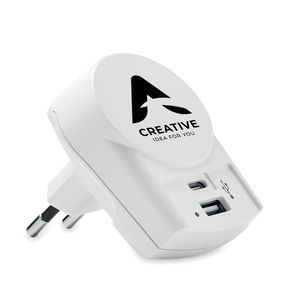 Skross MO6883 - EURO USB CHARGER A/C Skross Euro USB Charger (AC) White
