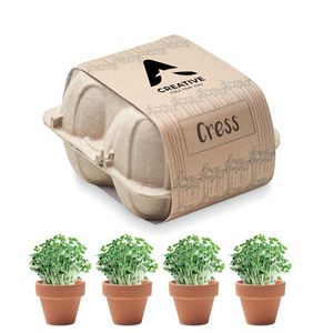 GiftRetail MO6886 - CRESS Egg carton growing kit Beige