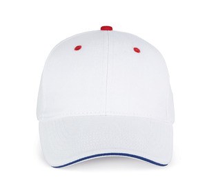 K-up KP011 - ORLANDO - MEN'S 6 PANEL CAP White / Royal Blue / Red