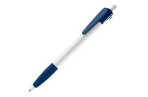 TopPoint LT87620 - Cosmo ball pen HC rubber round clip WHITE / DARK BLUE