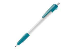 TopPoint LT87620 - Cosmo ball pen HC rubber round clip White/ Turquoise