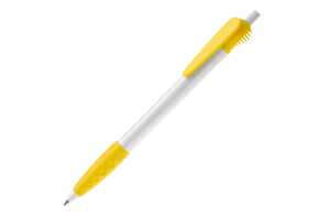 TopPoint LT87620 - Cosmo ball pen HC rubber round clip White/Yellow