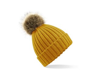 Beechfield BF412 - Big mesh Pop Pom beanie Mustard