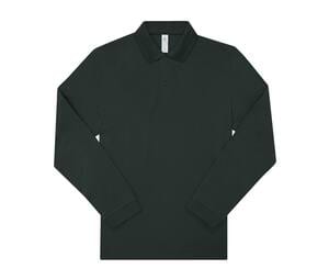 B&C BCU425 - Long-sleeved fine piqué poloshirt Dark Forest