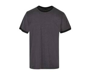 BUILD YOUR BRAND BYB022 - RINGER TEE Charcoal/ Black