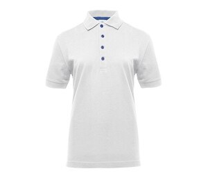 BLACK&MATCH BM101 - Ladies' contrasting button poloshirt White/ Royal