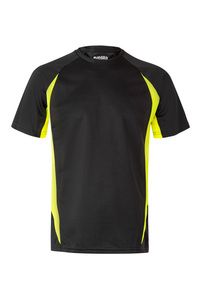 Velilla 105501 - TWO-TONE TECHNICAL T-SHIRT BLACK/HI-VIS YELLOW