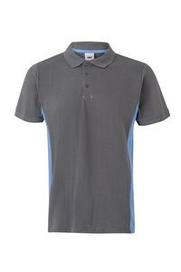 Velilla 105504 - SS TWO-TONE POLO Grey / Sky Blue