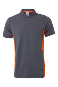 Velilla 105504 - SS TWO-TONE POLO Grey/Orange