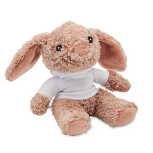 GiftRetail MO2121 - BUNNY Bunny plush wearing a hoodie White