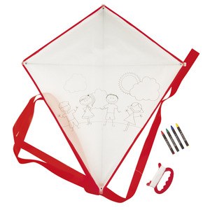 EgotierPro 37024 - Polyester 190T Kite with 4 Crayons BLOW