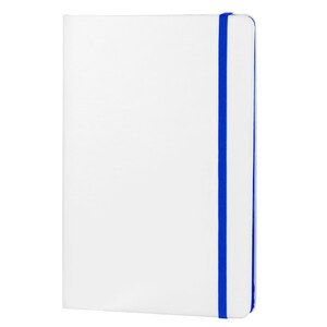 EgotierPro 37088 - White PU Cover Notebook with Elastic Closure COLORE