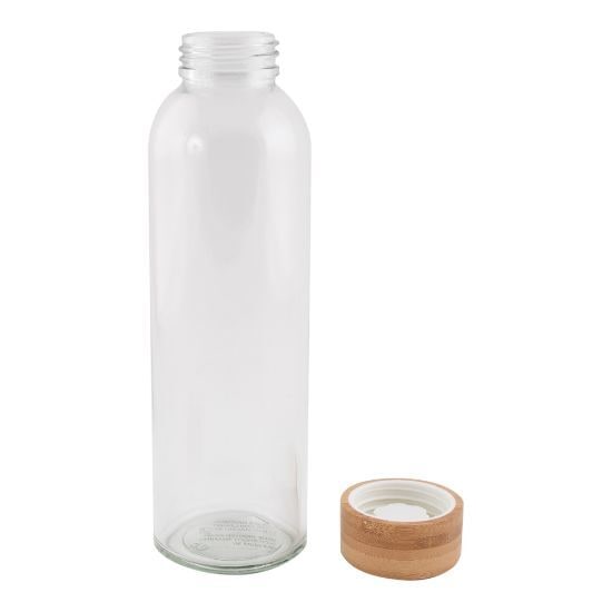 EgotierPro 39019 - 500ml Glass Bottle with Bamboo Lid TONIC