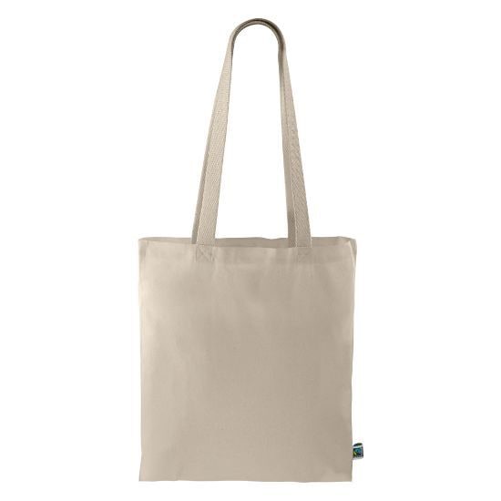 EgotierPro 50607 - 100% Fairtrade Cotton Bag with Long Handles SPLIT
