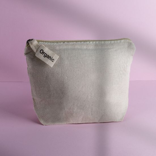 EgotierPro 50619 - Organic Cotton 220g/m2 Toilet Bag PORT