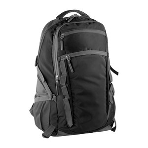 EgotierPro 50674 - RPET Backpack with Laptop & Mesh Compartments Black