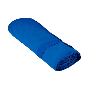 EgotierPro 50685 - Microfiber Towel with Elastic, 80% RPET Blue