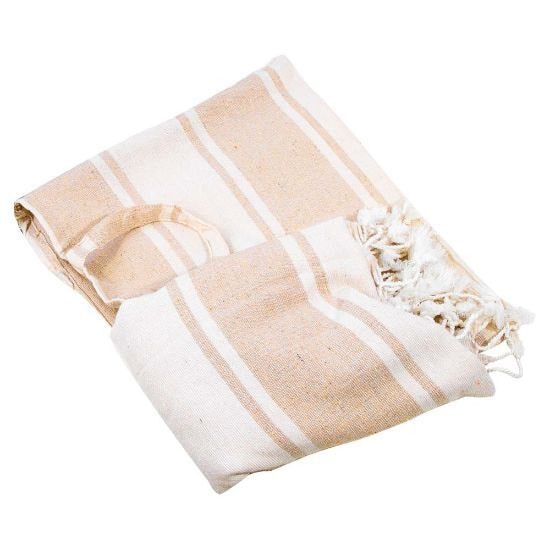 EgotierPro 52052 - Cotton Pareo Set with Matching Bag BAHAMA