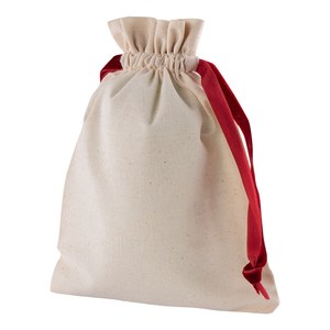 EgotierPro 52516 - Cotton Presentation Bags with Velvet Ribbons SMALL