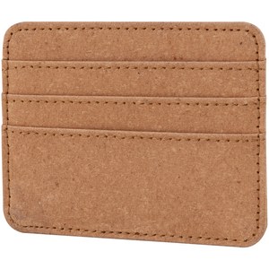 EgotierPro 53017 - Recycled Leather Three-Pocket Card Holder Marron