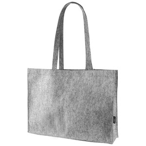 EgotierPro 53525 - Long-Handle 100% RPET Felt Bag COLONEL Grey