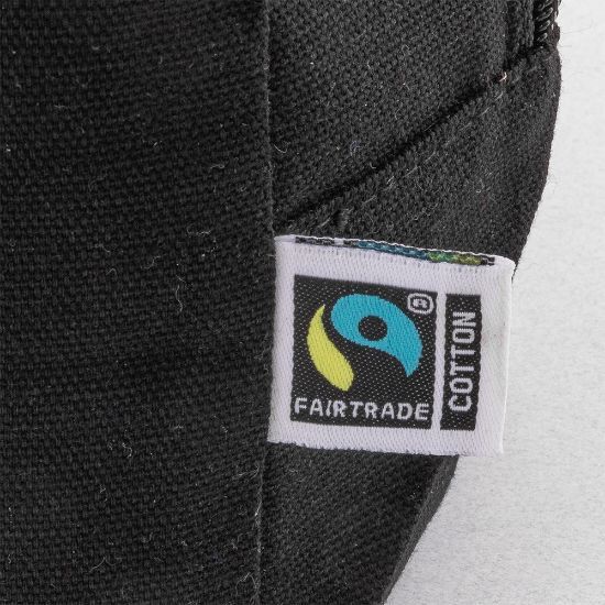 EgotierPro 53546 - Black Fairtrade Cotton Toilet Bag PIER