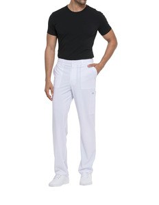 Dickies Medical DKE015 - Men's drawstring trousers with standard waistband White