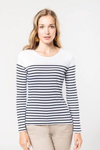 Kariban K386 - Ladies’s striped long sleeve mariniere