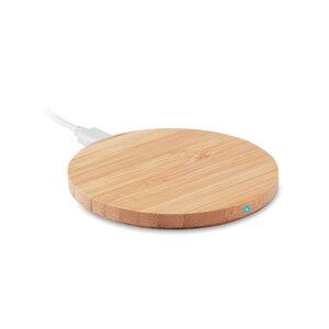 GiftRetail MO6390 - RUNDO + Round wireless charger bamboo