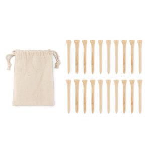 GiftRetail MO6522 - BIRDIE 20 bamboo golf tees set