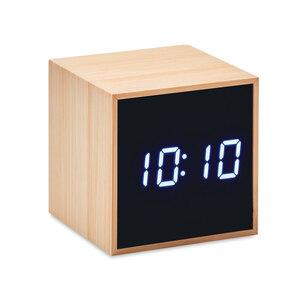 GiftRetail MO9922 - LED alarm clock with bamboo casing