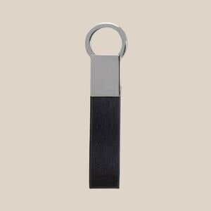 EgotierPro 39520 - Metallic Finish PU Keychain in Black Box CHIAVE