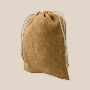 EgotierPro 50612 - Jute Gift Bag with String Closure PACIFIC