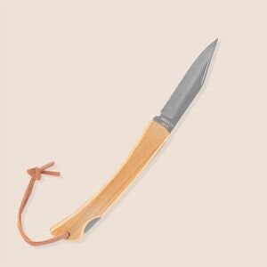 EgotierPro 52542 - Stainless Steel Bamboo Knife with Cord HABA