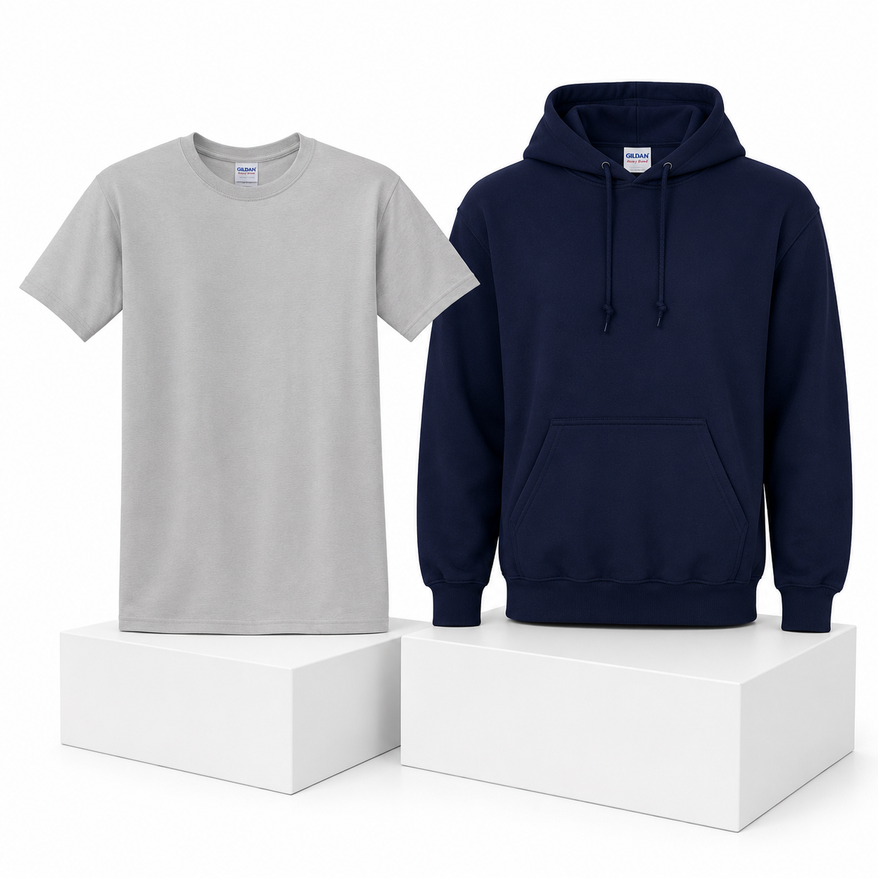 Gildan 2-Piece Pack: Heavy Blend Hoodie 18500 + Heavy Cotton T-Shirt 5000